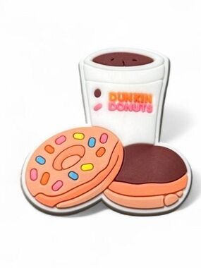 Dunkin’ Donuts Coffee & Donut Shoe Charm | Pink/White Silicone